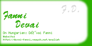 fanni devai business card